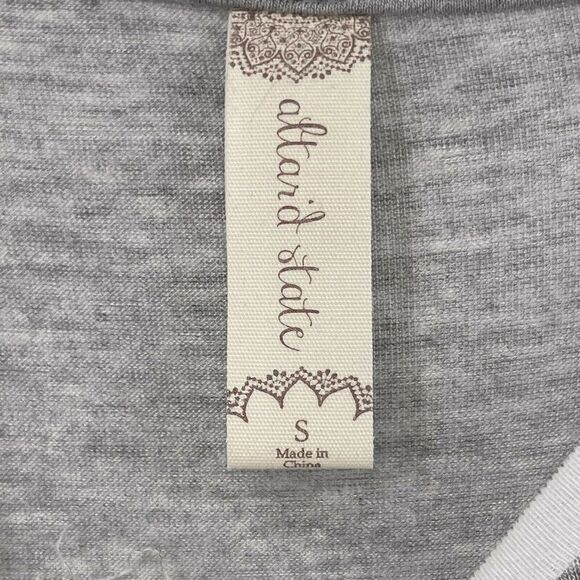 Altard State Dress Stretch Jersey Knit Gray Short Sleeve Varsity Stripe Size S - Picture 6 of 7